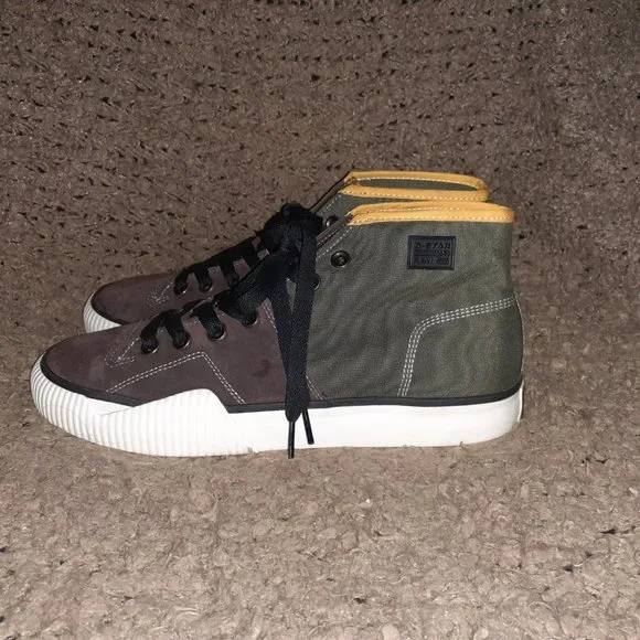 G-STAR RAW-Rackam Roofer-Fabric/Suede Hi-Top Sneakers-Colorblock-Sz 12-Near Mint - Picture 2 of 7